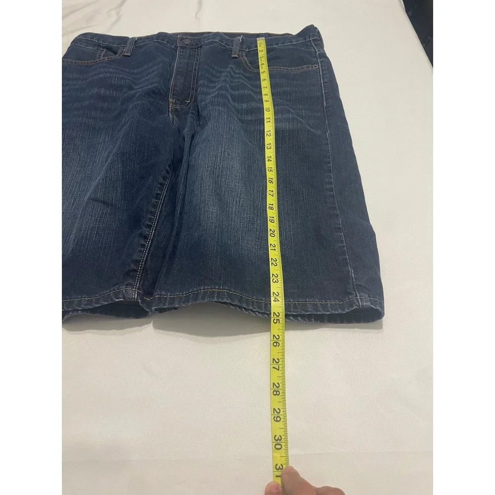 Levis 569 Loose Straight Denim Shorts Mens 40 Dark Wash Blue Indigo Jean Shorts
